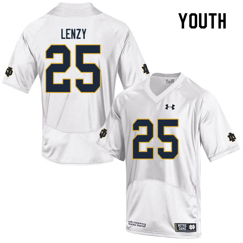 Youth #25 Braden Lenzy Notre Dame Fighting Irish College Football Jerseys Sale-White - Click Image to Close